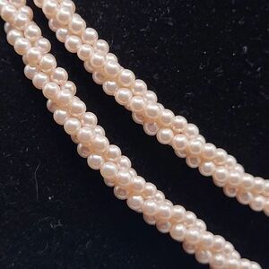 VIntage Hollywood Glam Twisted Simulated Pearl Necklace 30in